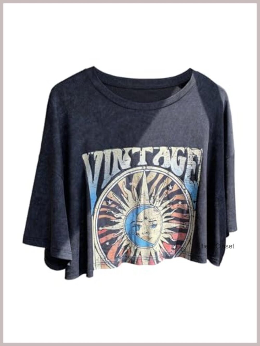 Plus Size Graphic Crop Tee Oversized Crew Neck Drop Shoulder T-Shirt